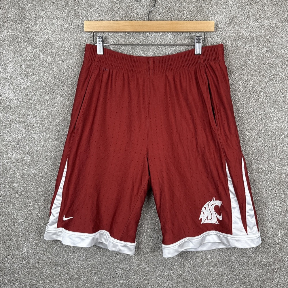 Nike NCAA Washington State Cougars Men's Large Basketball‎ Shorts Crimson Red